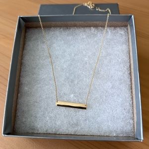14k Gold Bar Pendant Necklace